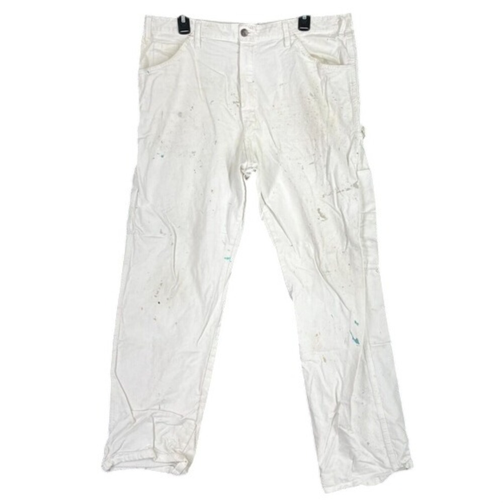 Dickies‎ Work Pants Men 38x32 Utility Carpenter Pocket Straight Paint Splatter